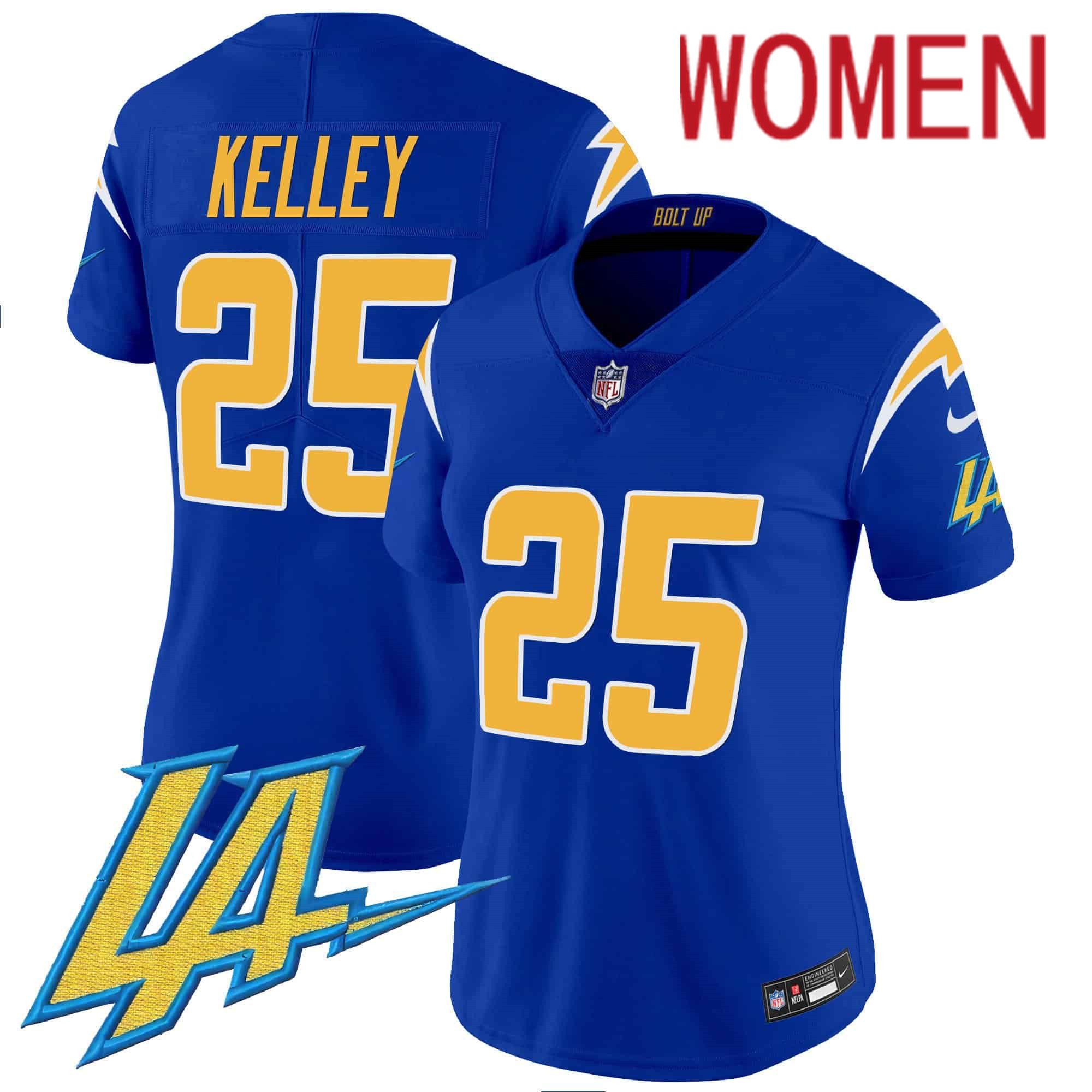 Women Los Angeles Chargers #25 Kelley Blue 2024 Nike Vapor Limited NFL Jersey